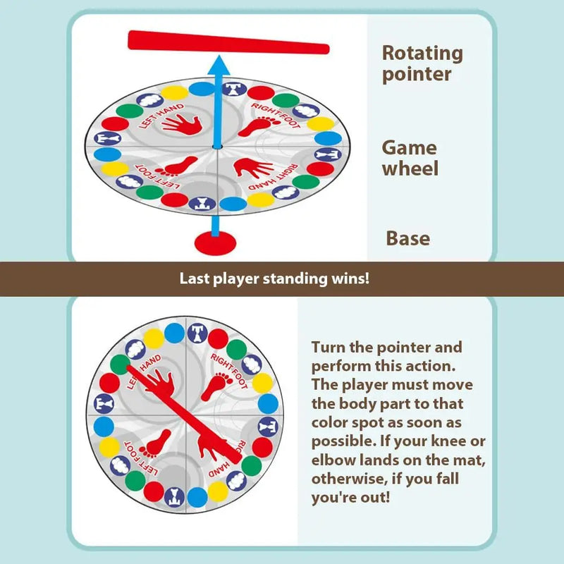 Twister Game Twister Funny Balance Giochi per feste in famiglia con tappetino da gioco Spinner Gioco da pavimento Regalo per bambini Festa di compleanno in famiglia