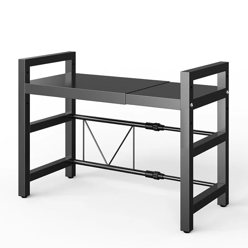 Ripiano per forno a microonde da cucina Supporto retrattile per forno da banco Scaffali per la conservazione del cuociriso domestico Organizer da cucina