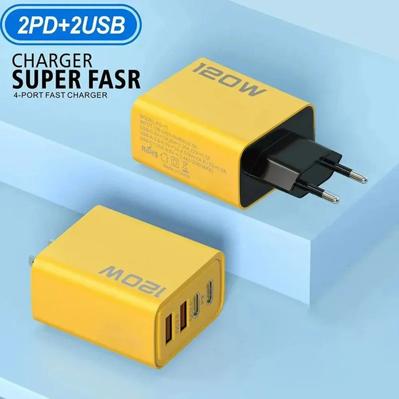 Caricatore USB C PD a 4 porte Carica rapida 3.0 Tipo Caricabatterie per - immagine 5