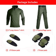 Tute tattiche verdi Uniforme da esterno Abbigliamento uomo Tuta allenamento Camicie - immagine 12