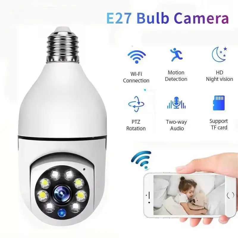 2.4G E27 lampadina telecamera Wifi per la sicurezza domestica telecamera di videosorveglianza 360 ° Wireless HD versione notturna Cam Baby Monitor Smart Home