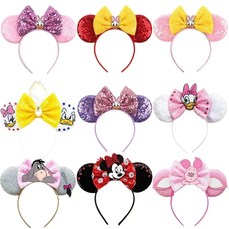 Disney Pink Daisy Duck Bow Fasce per capelli Paillettes viola Fascia orecchie di - immagine 8