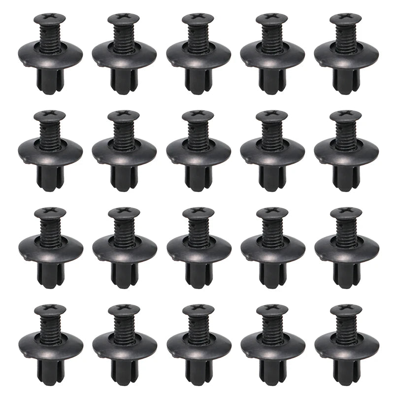 Rivetti Auto 8mm in Plastica Nera – Clip di Fissaggio Premium per Paraurti, Parafango e Pannelli, Compatibili con Toyota, Nissan, Kia, Subaru - Campeda