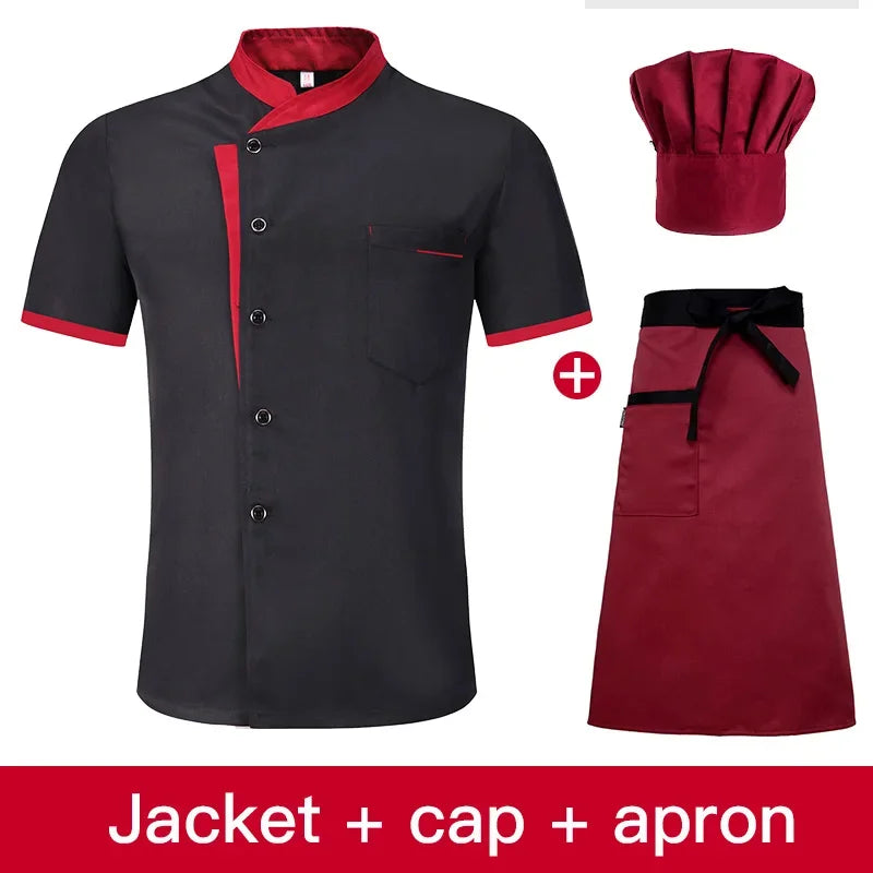 Set da chef estivo a maniche corte Ristorante Hotel Cucina Abbigliamento lavoro Uomo - immagine 11
