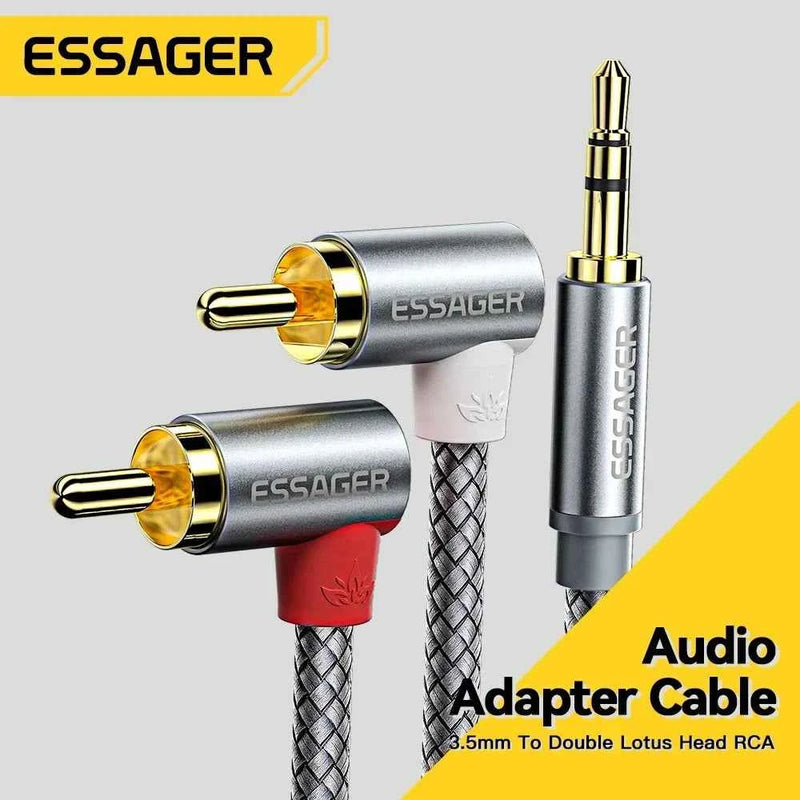 Cavo audio stereo RCA angolare Jack da 3,5 mm a 2RCA Cavo Splitter Adattatore maschio per amplificatori Audio Home Theater Cavo