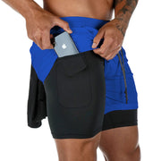 Pantaloncini da corsa mimetici sportivi palestra uomo 2 in 1 Allenamento ad - immagine 17