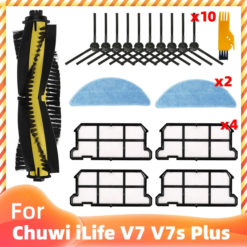 Spazzole laterali intere Filtro filtro Mop Panno per Chuwi iLife V7 / V7s Plus Robot Aspirapolvere Pezzo di ricambio