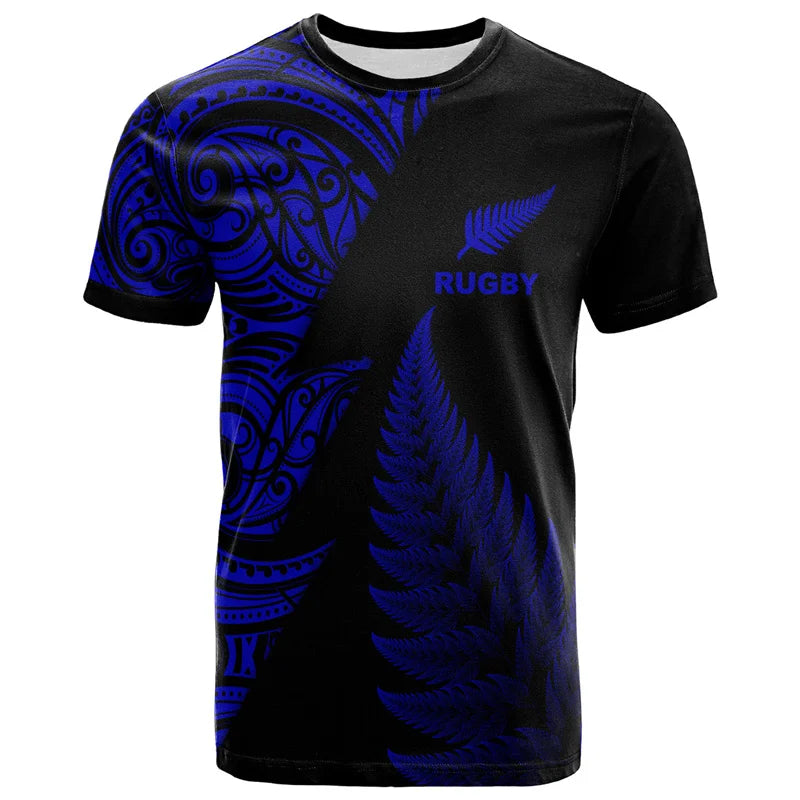 3D Zelanda Maori Palla da rugby Stampa T Shirt Sport Fitness T-shirt ad - immagine 6