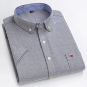 Camicia Oxford da uomo Bamboople – maniche corte, traspirante, casual business, plaid, estate e primavera - Campeda