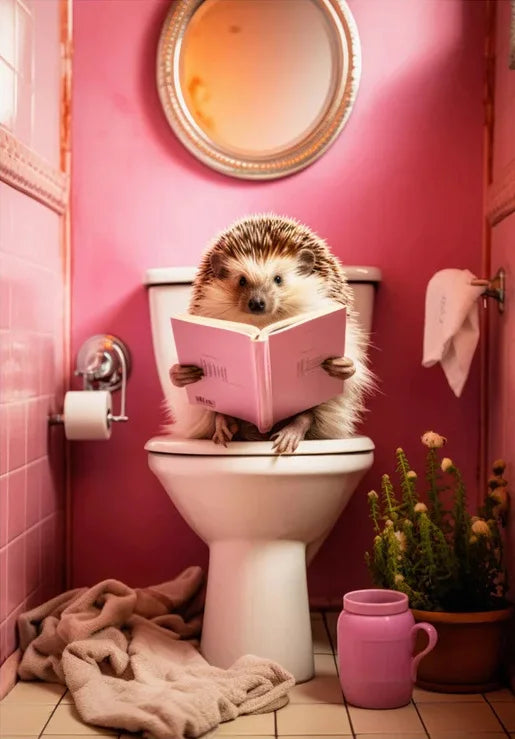 Scimpanzé Elefante Panda Animali Poster Stampa Divertente Arte Immagine da parete Pittura su tela per bagno Toilette Decorazioni per la casa Regalo