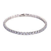 Braccialetti in cristallo di zirconi cubici di lusso Hiphop ghiacciati da 4 mm per donna uomo gioielli a catena con bracciale color argento color oro - Campeda