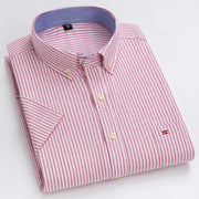 Camicia Oxford da uomo Bamboople – maniche corte, traspirante, casual business, plaid, estate e primavera - Campeda