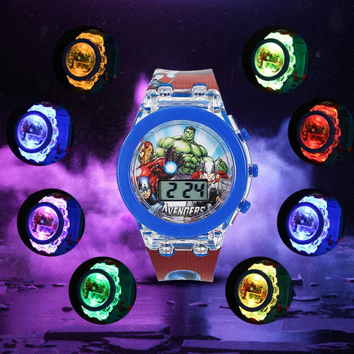 Flash Colorato Luce Spiderman Orologi per bambini ragazzi Cartoon Unicorno Ragazze - immagine 2