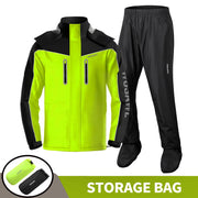 WOSAWE Tuta da pioggia Giacca impermeabile divisa moto Pantaloni antipioggia - ME224-G-BH111 Black EU S (ASIA M) - immagine 3