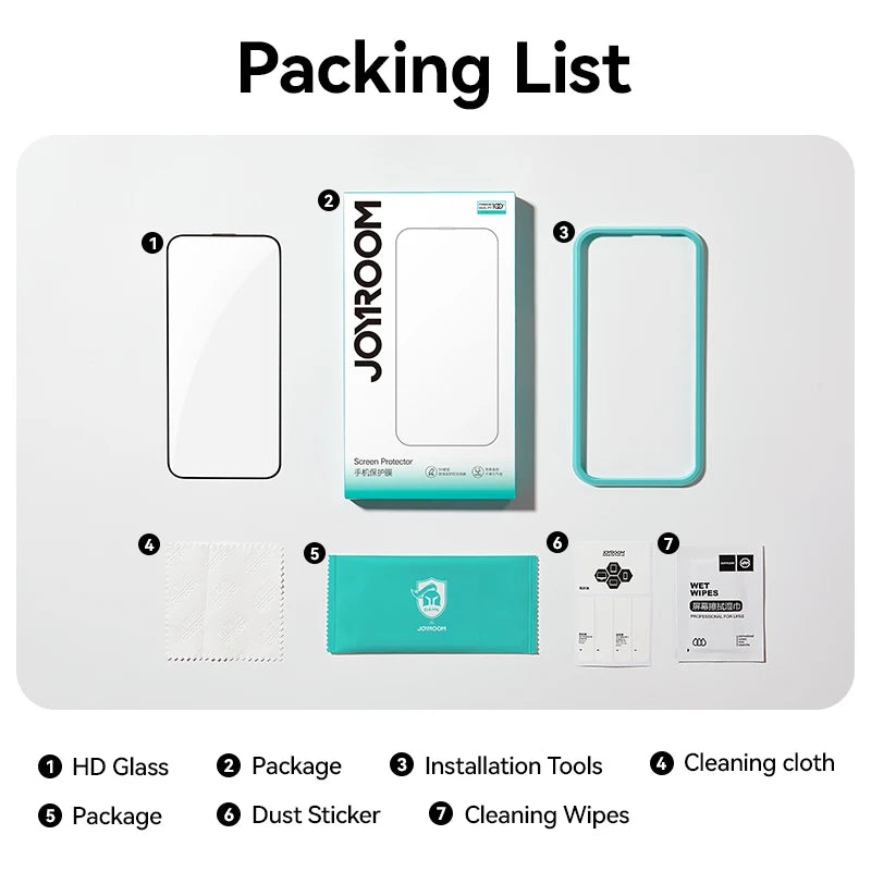 Joyroom 3/2/1 Pezzi Vetro HD per iPhone 18 17 16 15 Pro Max - immagine 8