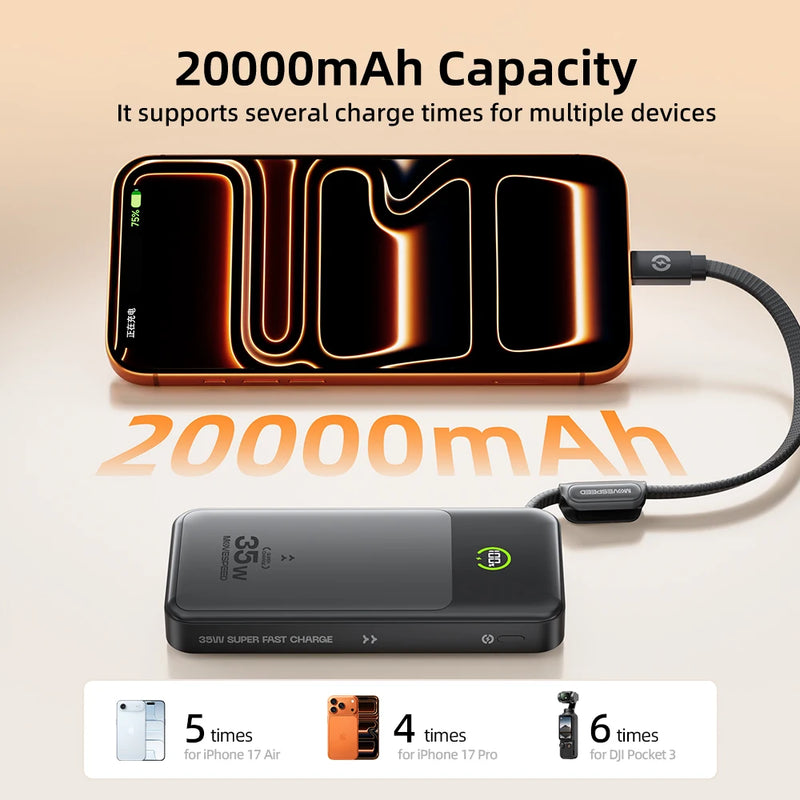 【CCC】MOVESPEED P20 Power Bank a Forma di Lama 20000mAh 35W Ricarica Rapida - immagine 4