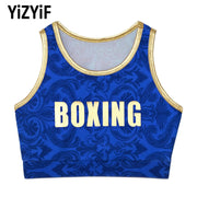 Top corto da boxe per bambine senza maniche girocollo