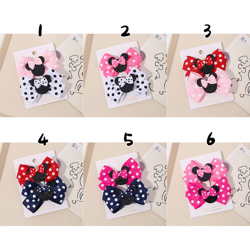 Fermagli per capelli bambina 2 pezzi con fiocco a pois, mollette cartoon adorabili, accessori capelli boutique per bambini - Campeda