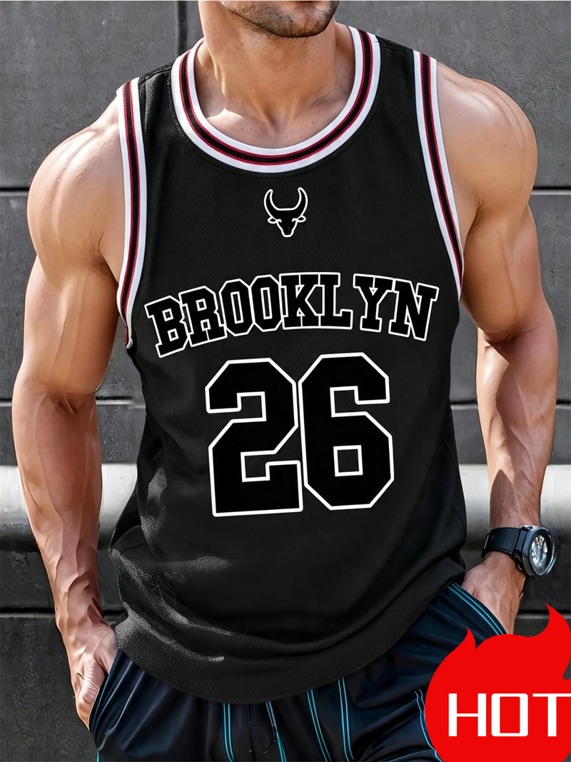 Canotta da basket Brooklyn n.26 con scollo a O tessuto ad asciugatura rapida - immagine 3