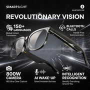 Occhiali Smart 4K 8MP da Uomo con Fotocamera HD Traduzione in oltre 150 - Transparent - immagine 3