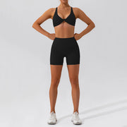 Completo fitness donna 2 pezzi hearuisavy – leggings push up vita alta e top maniche lunghe, traspirante quick dry - Campeda