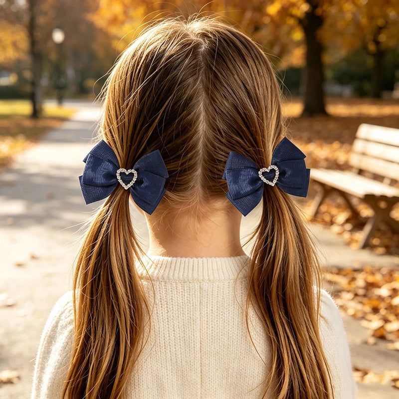 Fiocchi per capelli bambine set da 2 pezzi graziosi a doppio strato - FQ5630-2A-1 - immagine 19