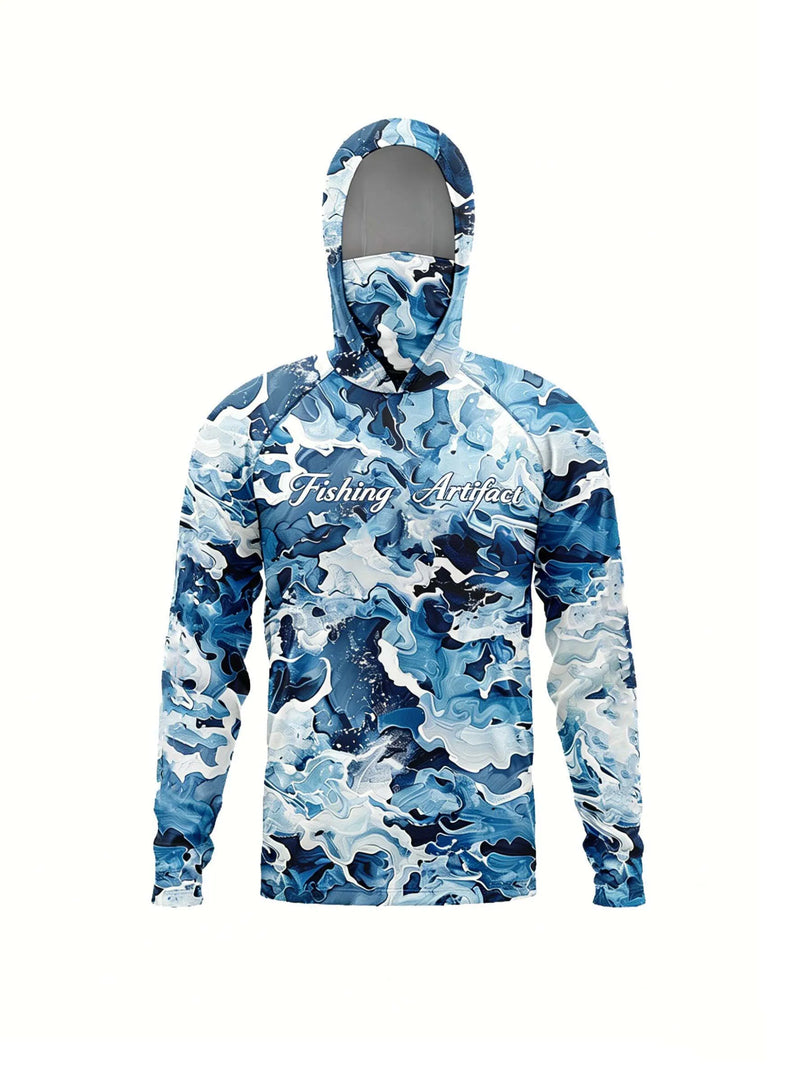 Maglia da pesca con cappuccio per uomo maschera facciale - immagine 2