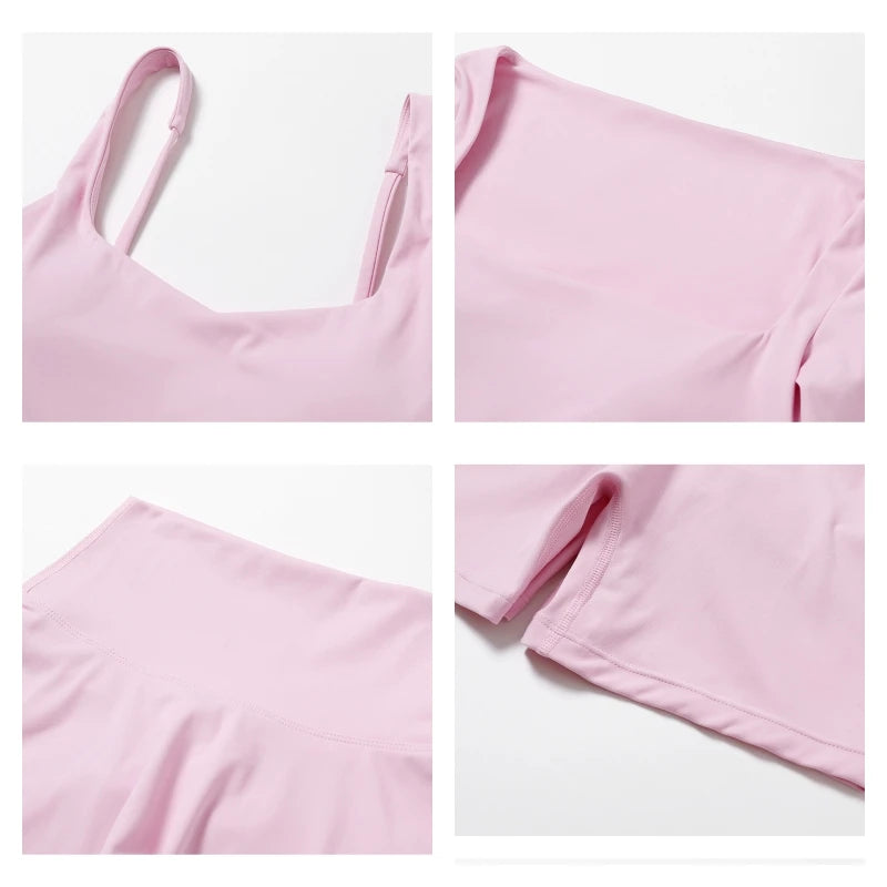 Completo fitness donna 2 pezzi hearuisavy – leggings push up vita alta e top maniche lunghe, traspirante quick dry - Campeda