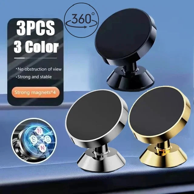 Supporto magnetico per telefono auto universale iPhone Xiaomi Huawei Samsung Adesivo - 3pcs Colors-Rotate - immagine 18