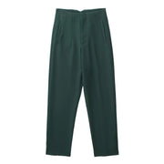 Pantaloni donna Willshela a vita alta con cerniera frontale, gamba dritta full length, stile vintage elegante e chic - Campeda