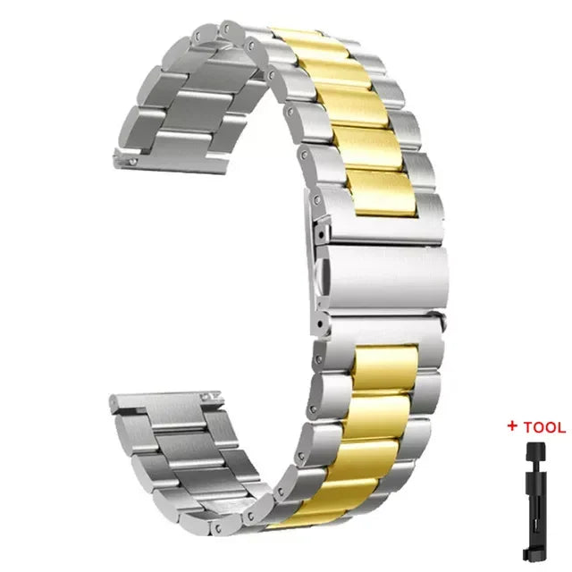 Cinturino Acciaio Inossidabile 20mm/22mm – Compatibile Samsung Galaxy Watch, Huawei GT, Amazfit - Campeda