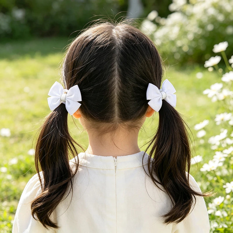 Fiocchi per capelli bambine set da 2 pezzi graziosi a doppio strato - immagine 7