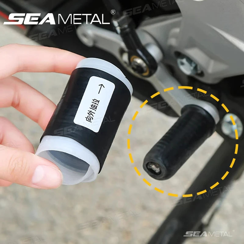 Copri Leva Cambio Moto in Gomma Antiscivolo – Protezione Scarpe e Pedale Universale SEAMETAL (Nero/Grigio)