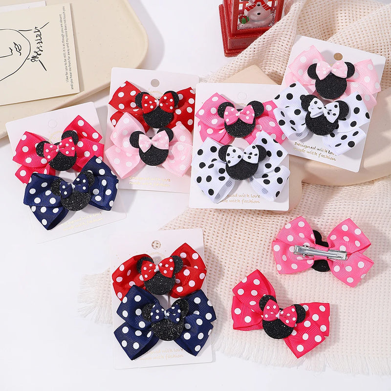 Fermagli per capelli bambina 2 pezzi con fiocco a pois, mollette cartoon adorabili, accessori capelli boutique per bambini - Campeda