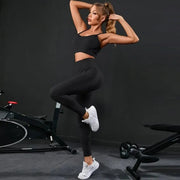 2 pezzi tuta da donna Seamless Yoga Set allenamento abbigliamento sportivo palestra - immagine 7