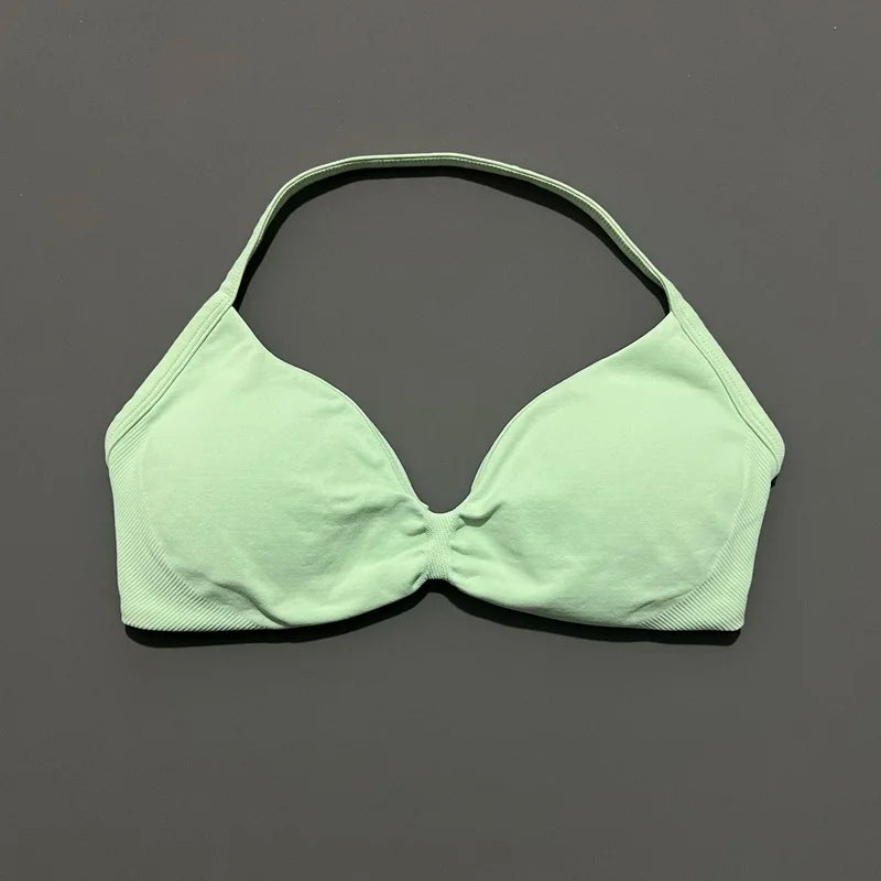Reggiseno sportivo con spalline Intimo yoga Donna Palestra Top Corsa Esercizio senza - Palm Green - immagine 20
