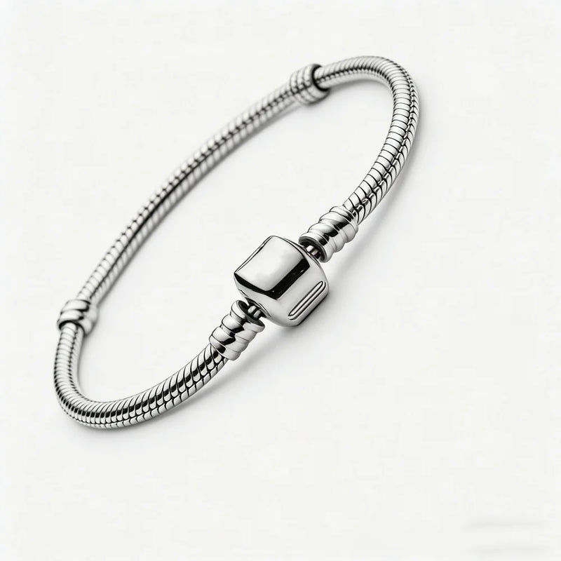 Bracciali in Argento Sterling 925 con Chiusura a Cuore e Catena Serpente - immagine 16