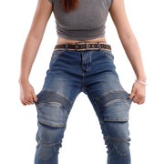 Jeans Moto Donna Protettivi – Pantaloni Motocross con Protezioni Ginocchia, Fianchi e Coccige, Stile Casual Sicurezza Riding - Campeda