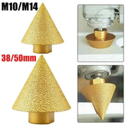 Fresa a cono diamantata per smussatura e sbavatura 38/50mm M10 M14, punta per punzonatura ed espansione, mola per lucidatura e intaglio