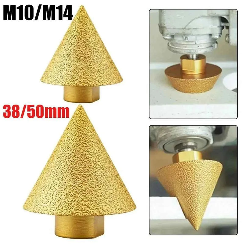 Fresa a cono diamantata per smussatura e sbavatura 38/50mm M10 M14, punta per punzonatura ed espansione, mola per lucidatura e intaglio