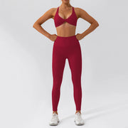 Completo fitness donna 2 pezzi hearuisavy – leggings push up vita alta e top maniche lunghe, traspirante quick dry - Campeda