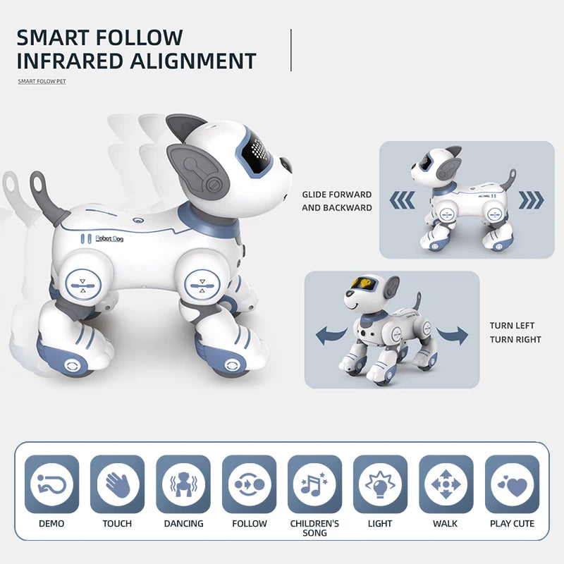 Telecomando intelligente Robot Dog Acrobazia elettronica Comando vocale Programmabile - immagine 4