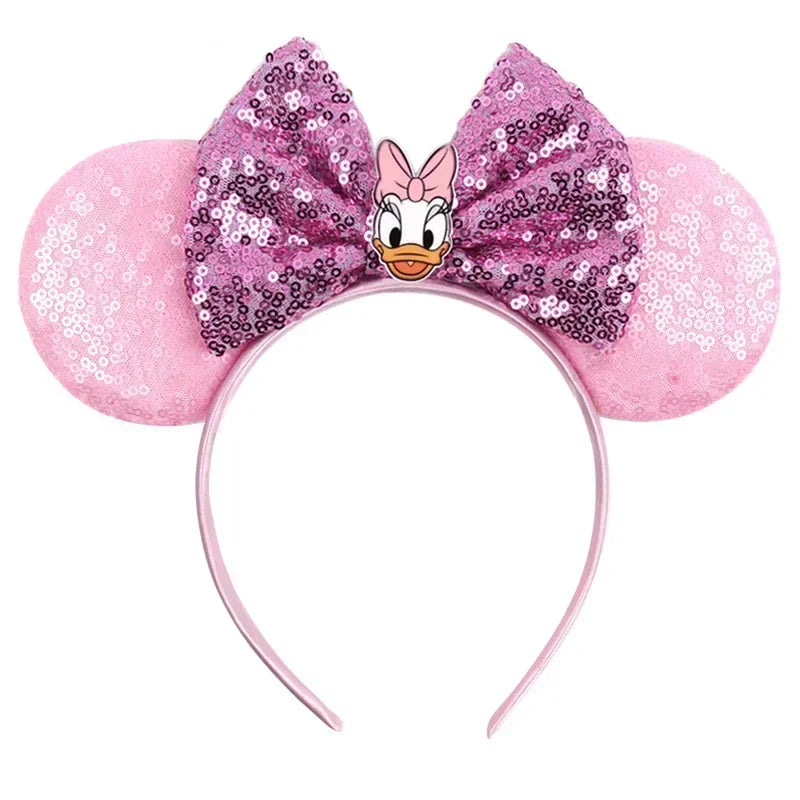 Disney Pink Daisy Duck Bow Fasce per capelli Paillettes viola Fascia orecchie di - immagine 11