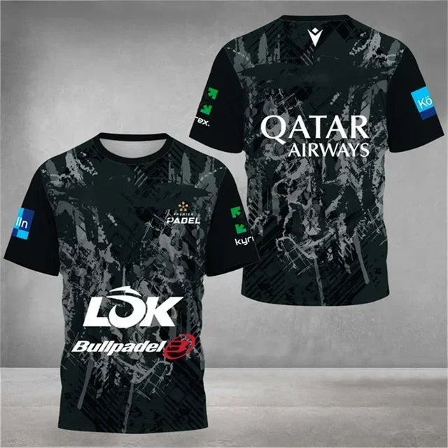 T-shirt da tennis a rapida asciugatura uomo abbigliamento estivo per padel - immagine 10