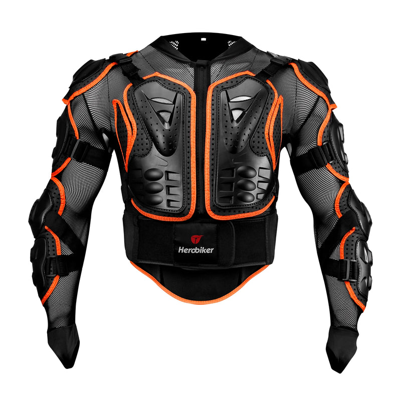 Giacca Protettiva Moto Integrale HEROBIKER – Armatura Completa Motocross Enduro Racing con Protezioni Schiena Petto Spalle Gomiti (S-4XL) - Campeda