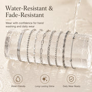 Bracciale a catena da donna color argento bracciali impilabili in acciaio inossidabile - immagine 4