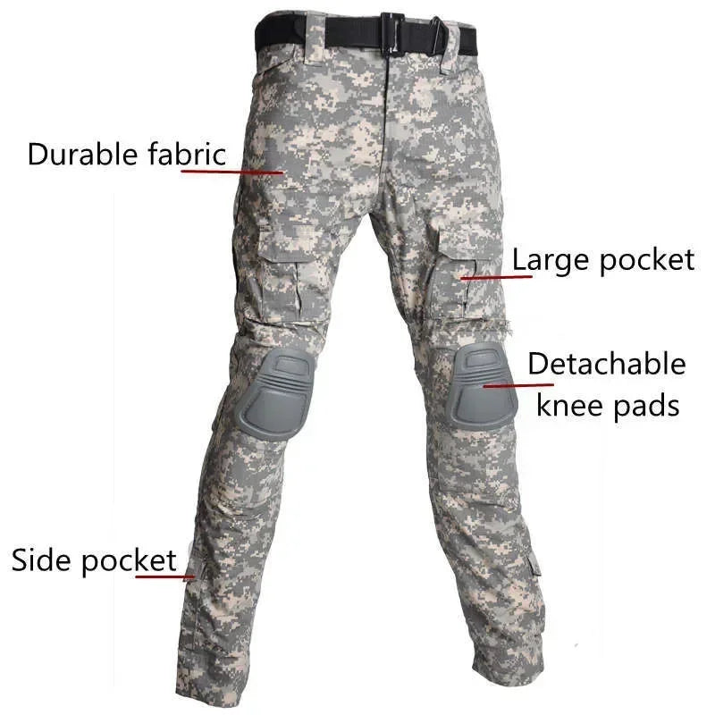Tute tattiche da uomo Abbigliamento paintball all'aperto Uniforme tiro Combattimento - immagine 6