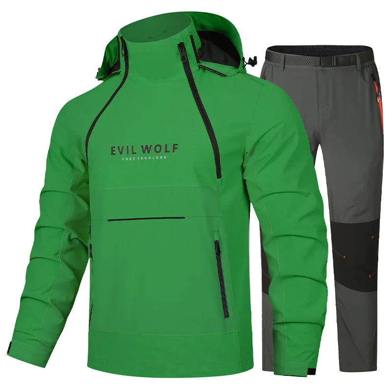 Completo Impermeabile per Moto Giacca e Pantaloni Antipioggia - S0901 Green M - immagine 6
