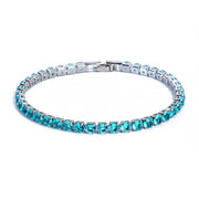 Braccialetti in cristallo di zirconi cubici di lusso Hiphop ghiacciati da 4 mm per donna uomo gioielli a catena con bracciale color argento color oro - Campeda