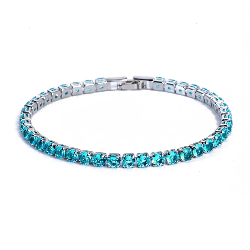 Braccialetti in cristallo di zirconi cubici di lusso Hiphop ghiacciati da 4 mm per donna uomo gioielli a catena con bracciale color argento color oro - Campeda